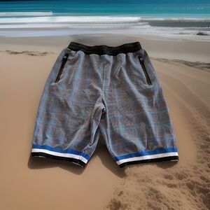 G–NET Plaid Shorts Contrast Hem Pull-on Zip Side Pockets V1145 Size Large